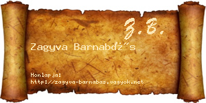 Zagyva Barnabás névjegykártya